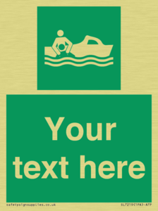 Custom sign safe condition Rescue boat